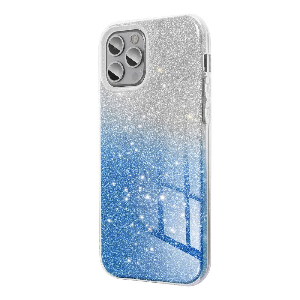 Pokrowiec etui z brokatem Bling Ombre niebieskie APPLE iPhone SE 2022