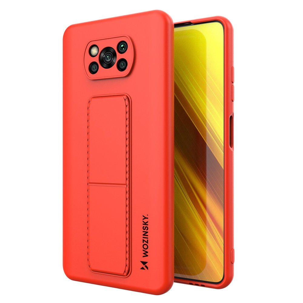 Pokrowiec etui silikonowe Wozinsky Kickstand Case czerwone APPLE iPhone SE 2022
