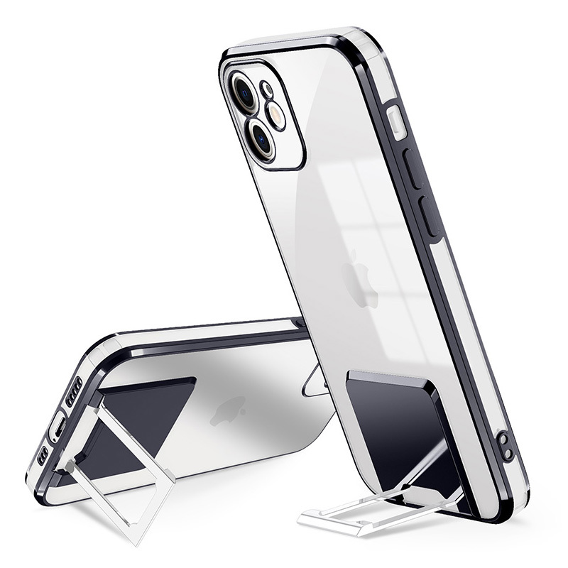 Pokrowiec etui silikonowe Tel Protect Kickstand Luxury Case czarne APPLE iPhone SE 3