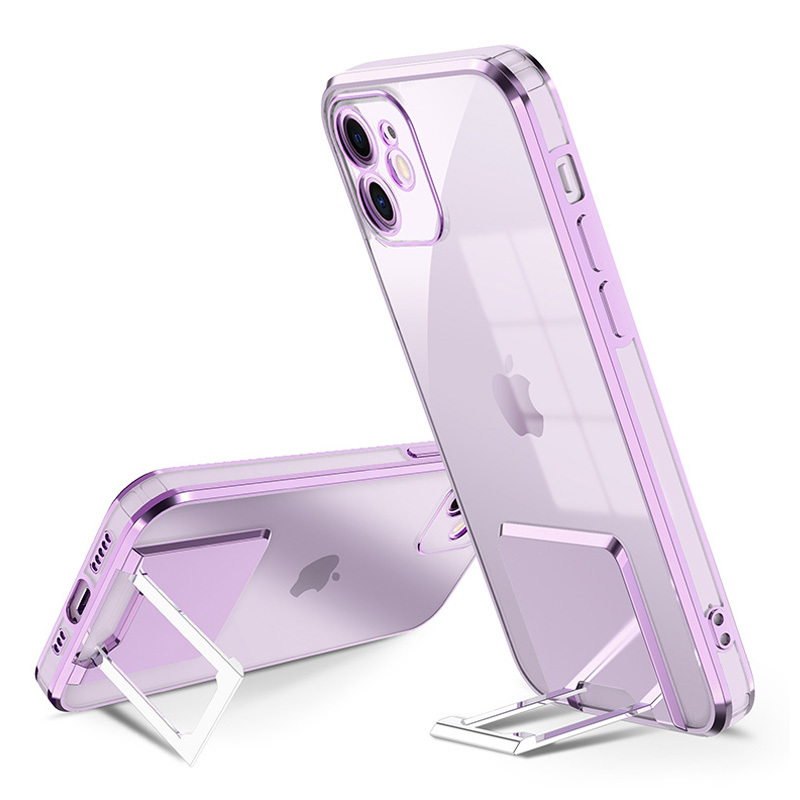 Pokrowiec etui silikonowe Tel Protect Kickstand Luxury Case fioletowe APPLE iPhone SE 3