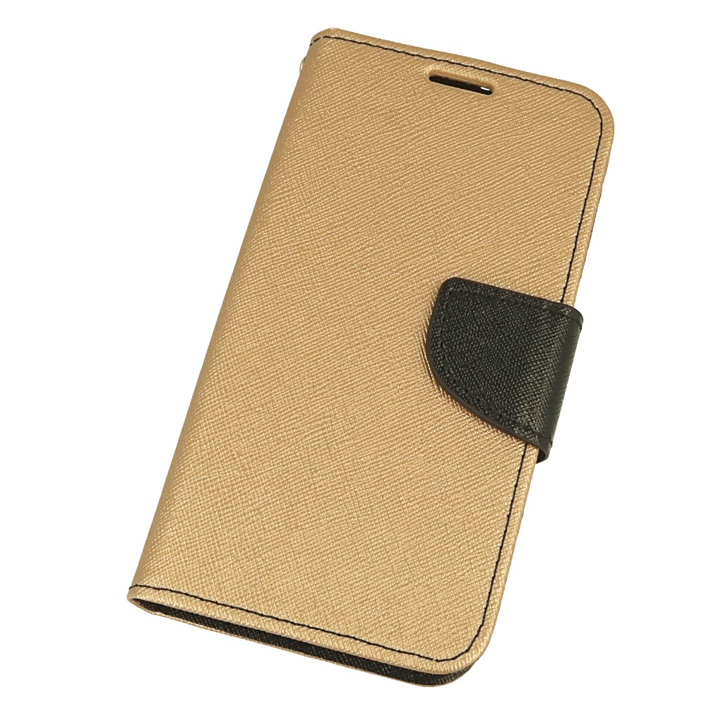 Pokrowiec etui z klapk na magnes Fancy Case zoto-czarne APPLE iPhone XS Max