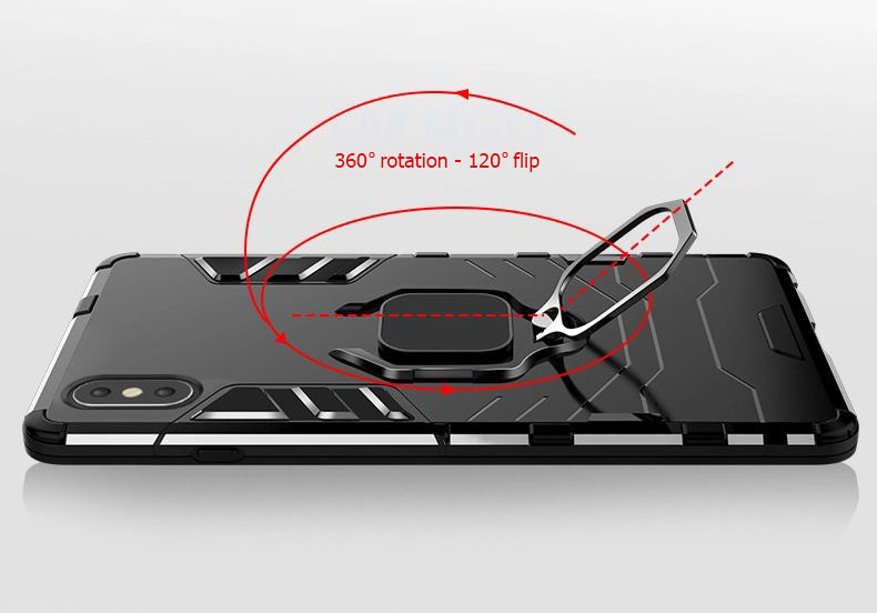 Pokrowiec etui pancerne Ring Armor czarne Xiaomi Redmi Note 9T Pro / 3