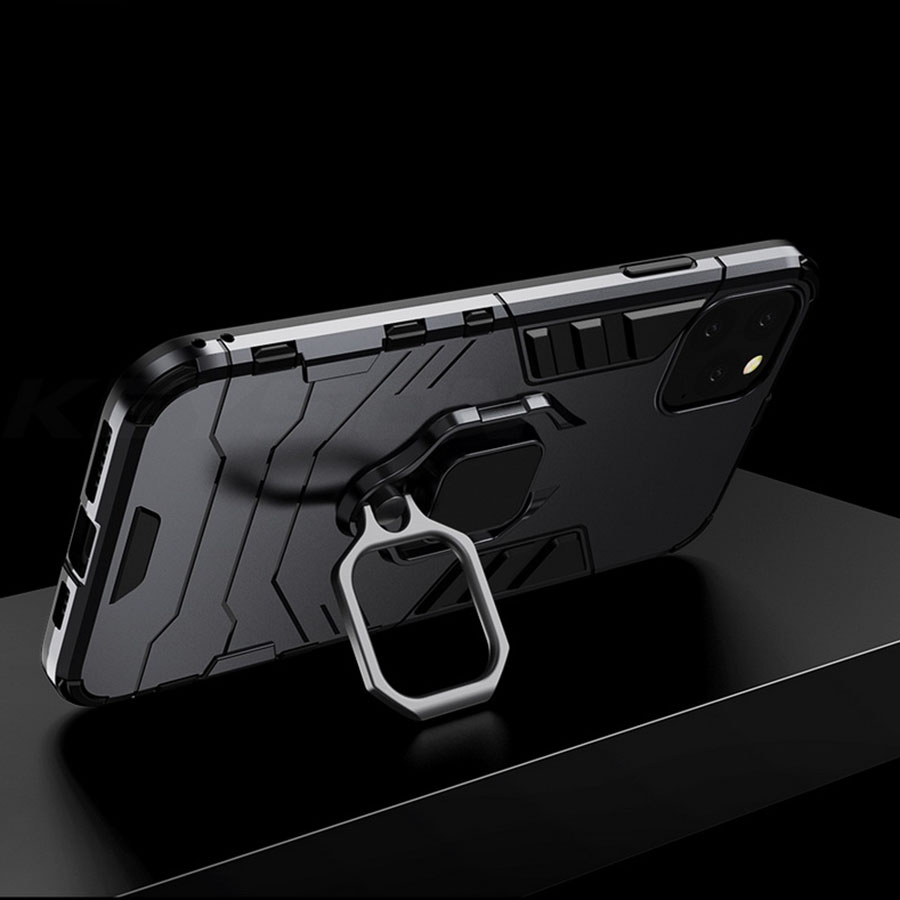 Pokrowiec etui pancerne Ring Armor czarne Xiaomi Redmi Note 9T Pro / 6