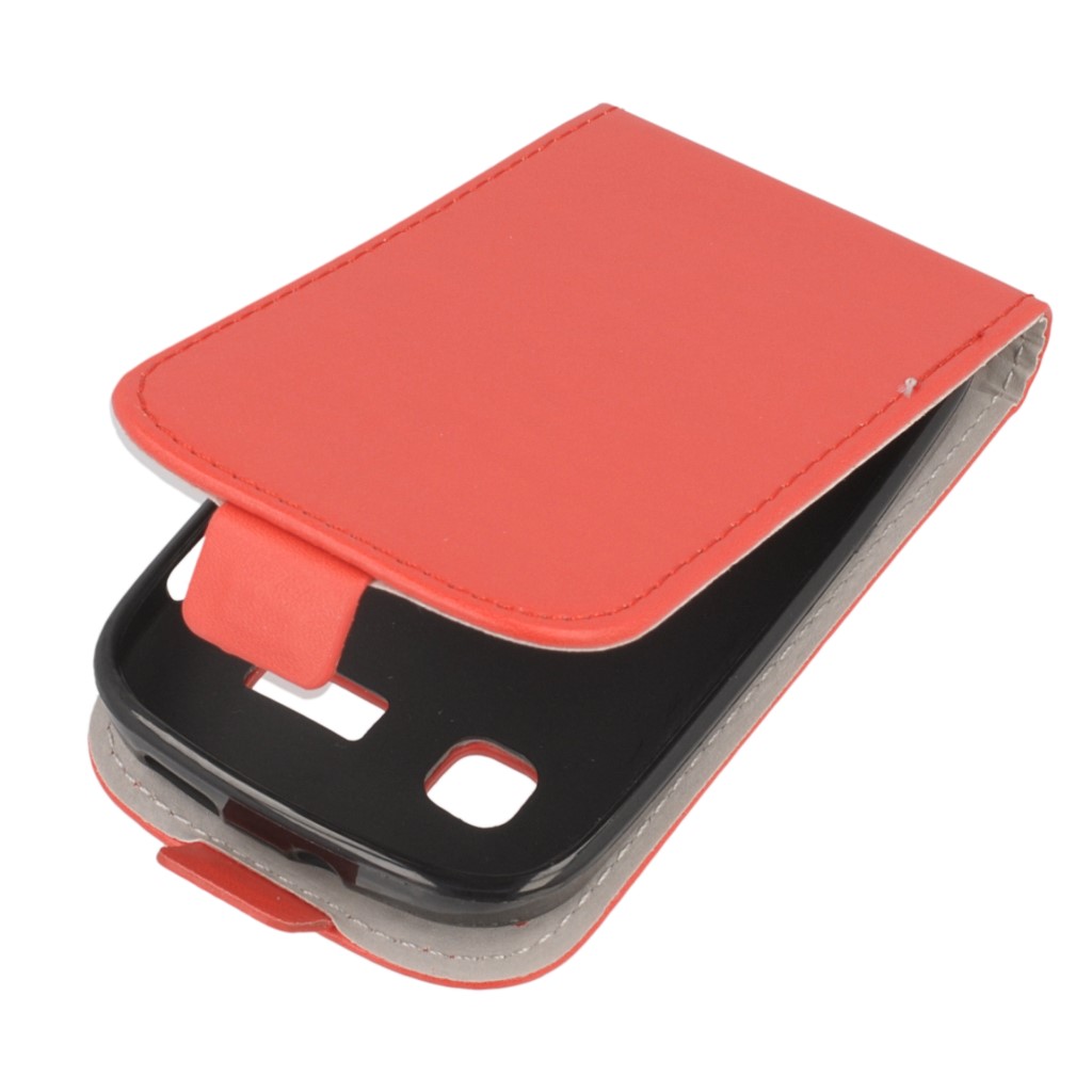 Pokrowiec z klapk na magnes Prestige Slim Flexi czerwony ALCATEL One Touch Pop C3