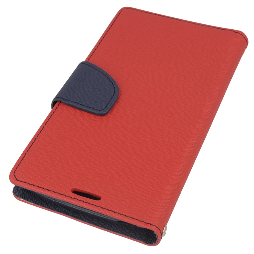 Pokrowiec etui z klapk na magnes Fancy Case czerwono-granatowe ALCATEL One Touch Pop C9 / 3