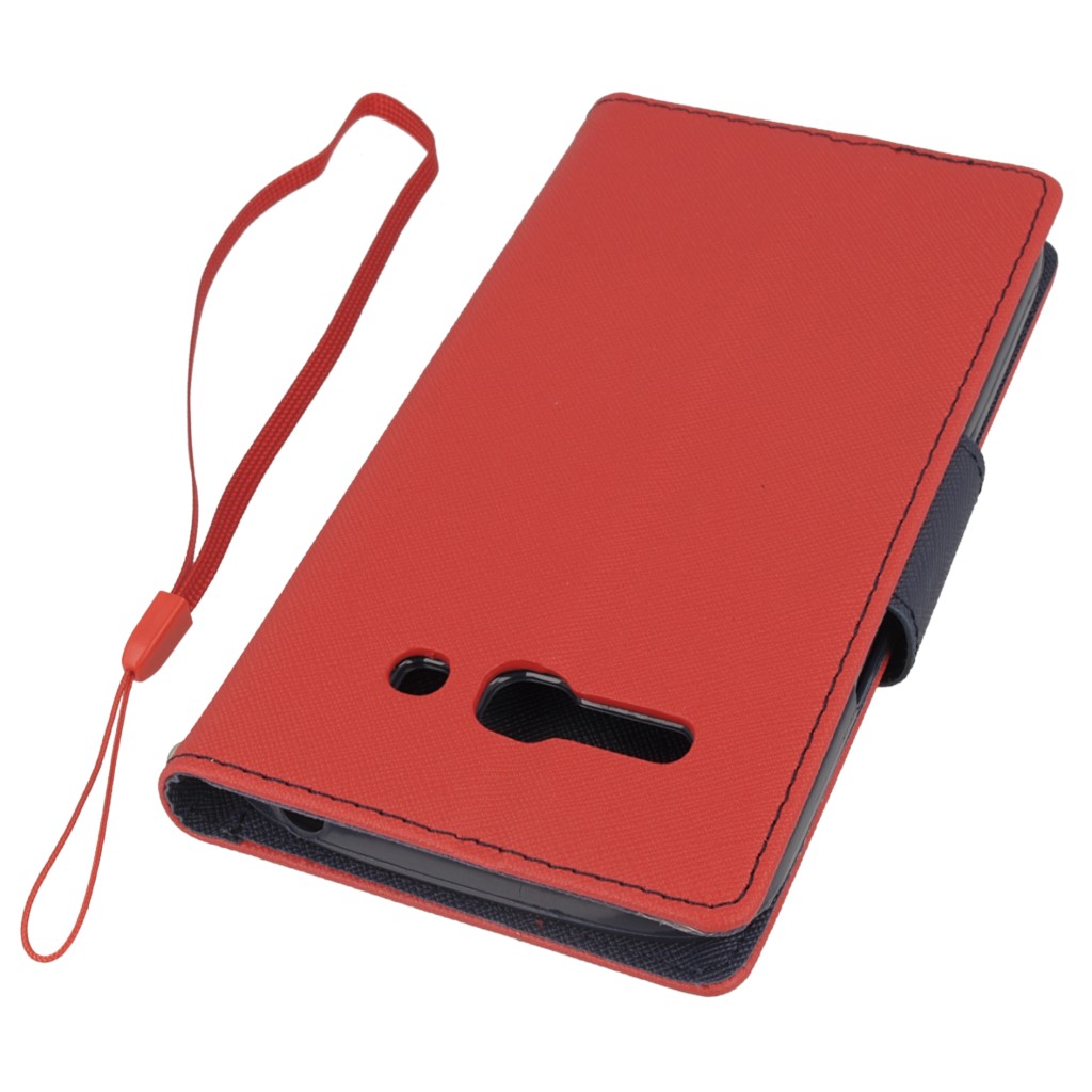 Pokrowiec etui z klapk na magnes Fancy Case czerwono-granatowe ALCATEL One Touch Pop C9 / 5