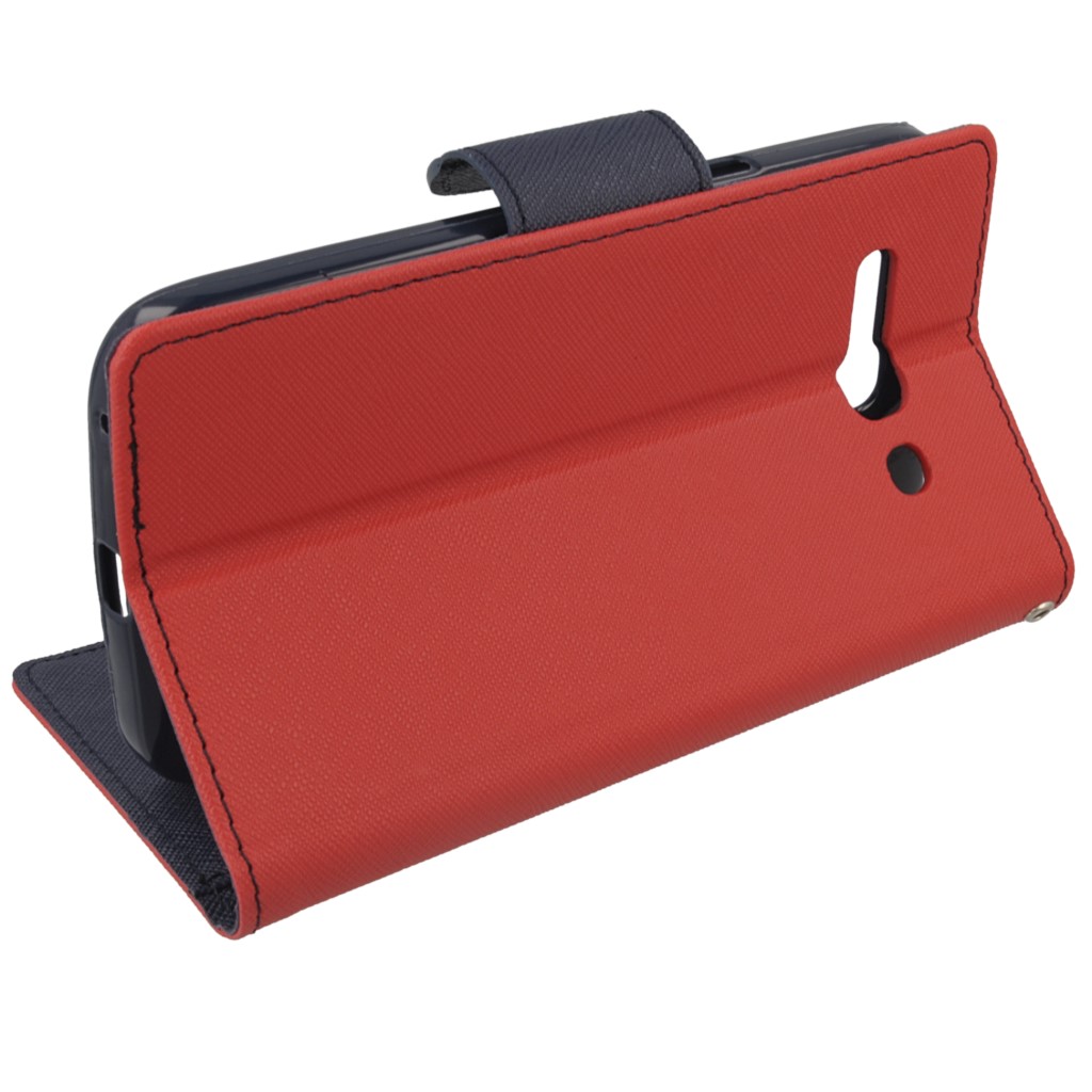 Pokrowiec etui z klapk na magnes Fancy Case czerwono-granatowe ALCATEL One Touch Pop C9 / 10