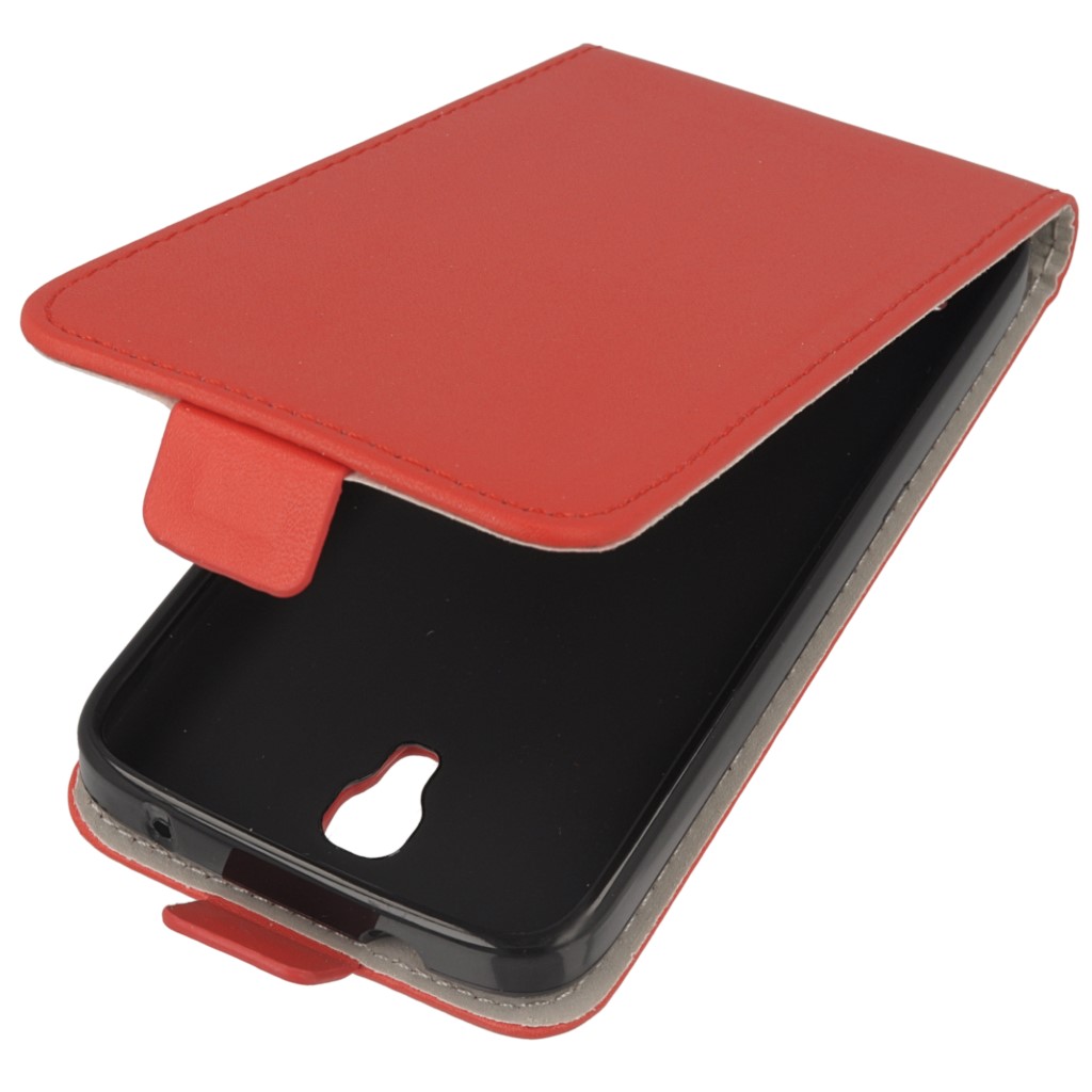 Pokrowiec z klapk na magnes Prestige Slim Flexi czerwony ALCATEL One Touch Pop 2 4.5 cala