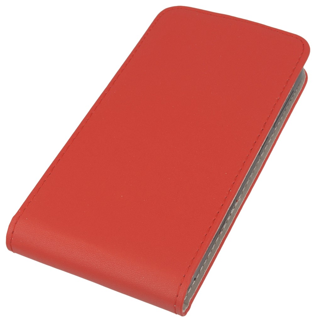 Pokrowiec z klapk na magnes Prestige Slim Flexi czerwony ALCATEL One Touch Pop 2 4.5 cala / 3