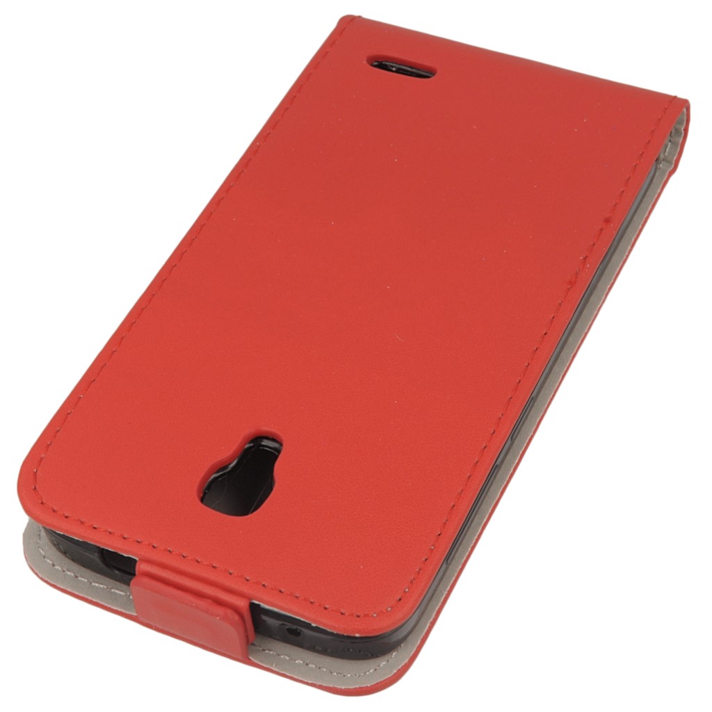 Pokrowiec z klapk na magnes Prestige Slim Flexi czerwony ALCATEL One Touch Pop 2 4.5 cala / 4