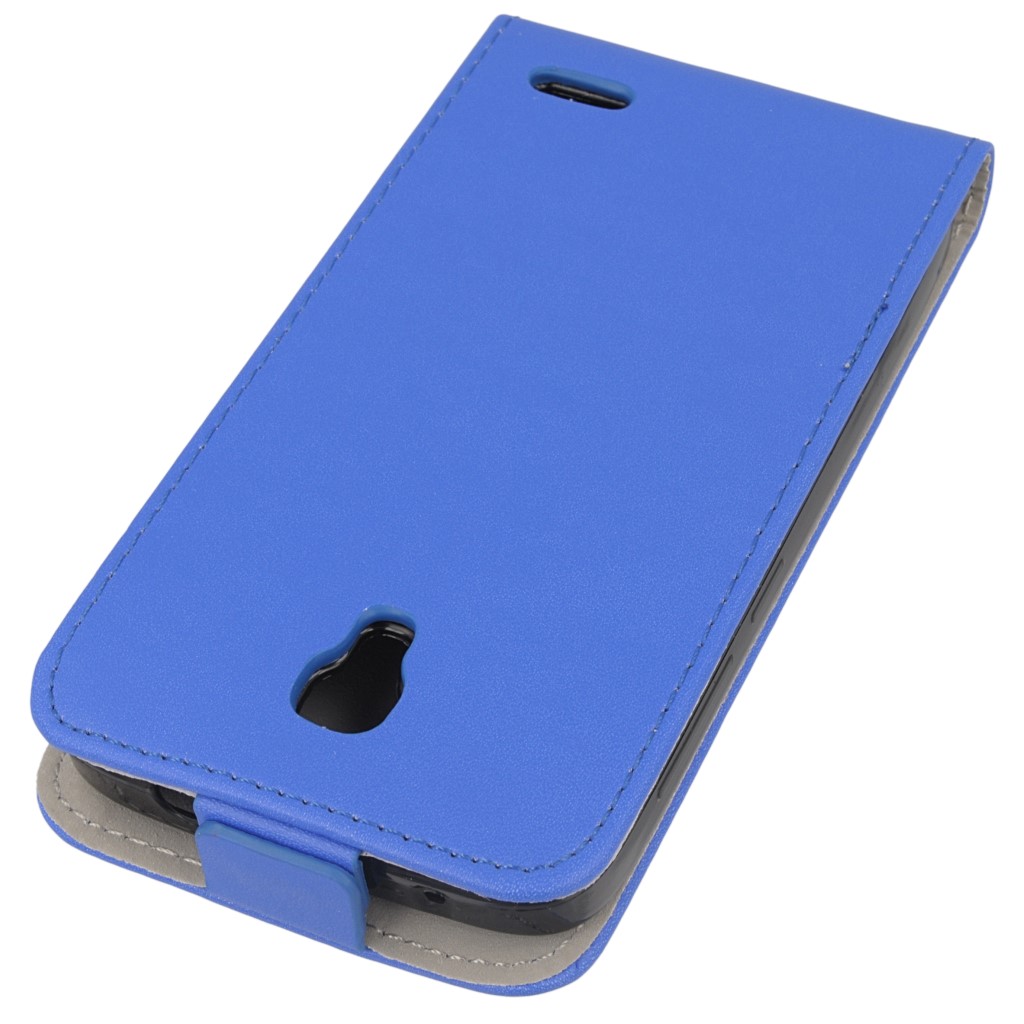 Pokrowiec z klapk na magnes Prestige Slim Flexi niebieski ALCATEL One Touch Pop 2 4.5 cala / 4