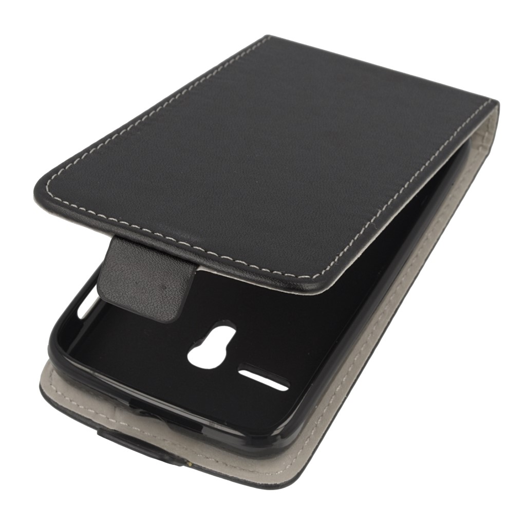 Pokrowiec z klapk na magnes Prestige Slim Flexi czarny ALCATEL One Touch Pixi 3 4.0 cala