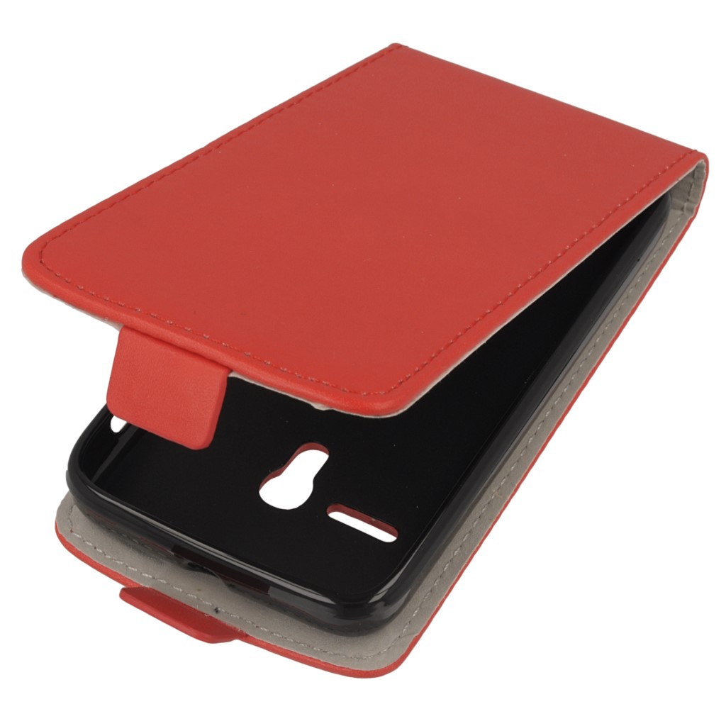 Pokrowiec z klapk na magnes Prestige Slim Flexi czerwony ALCATEL One Touch Pixi 3 4.0 cala
