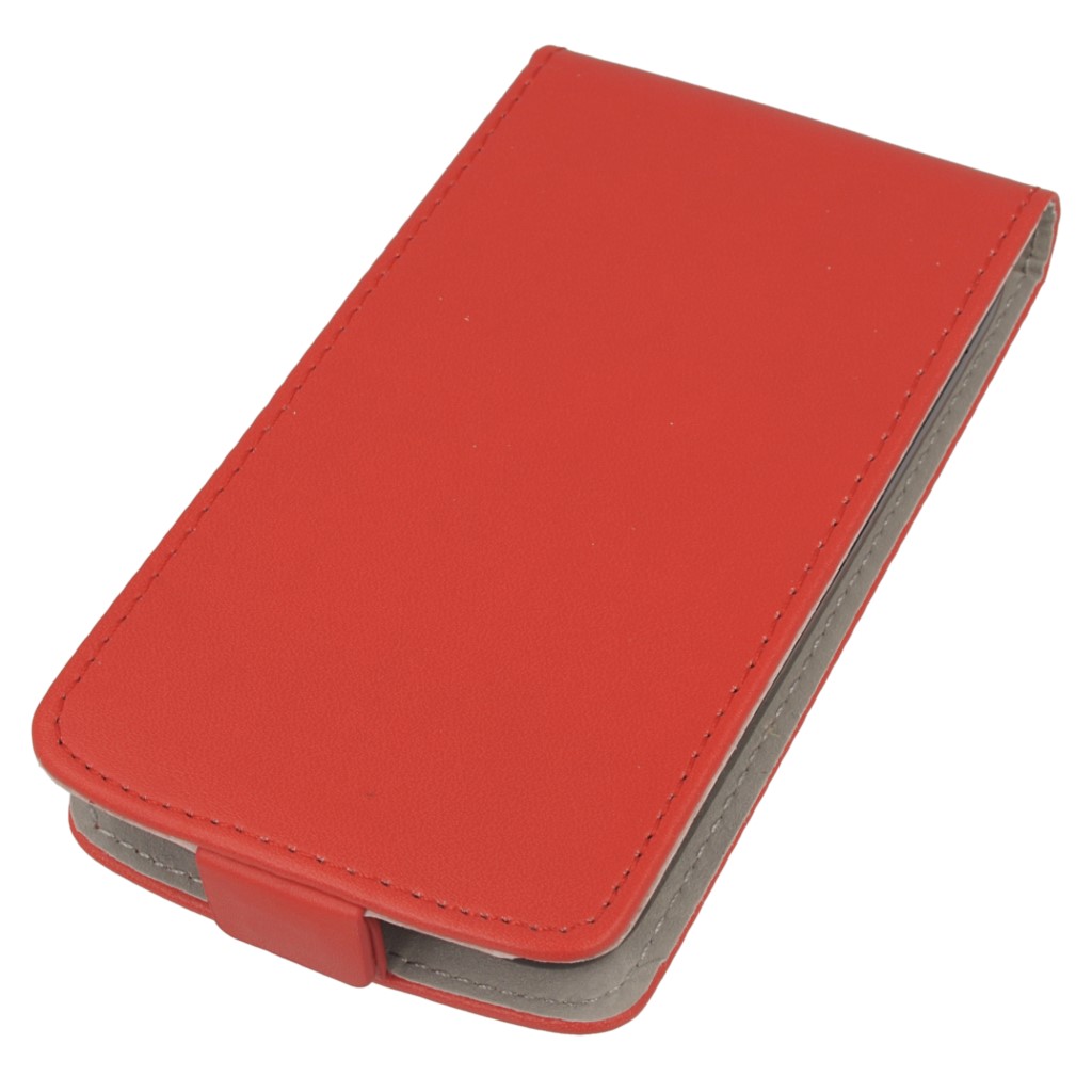 Pokrowiec z klapk na magnes Prestige Slim Flexi czerwony ALCATEL One Touch Pixi 3 4.0 cala / 2