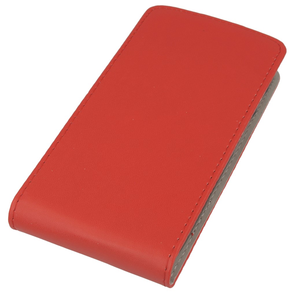 Pokrowiec z klapk na magnes Prestige Slim Flexi czerwony ALCATEL One Touch Pixi 3 4.0 cala / 3
