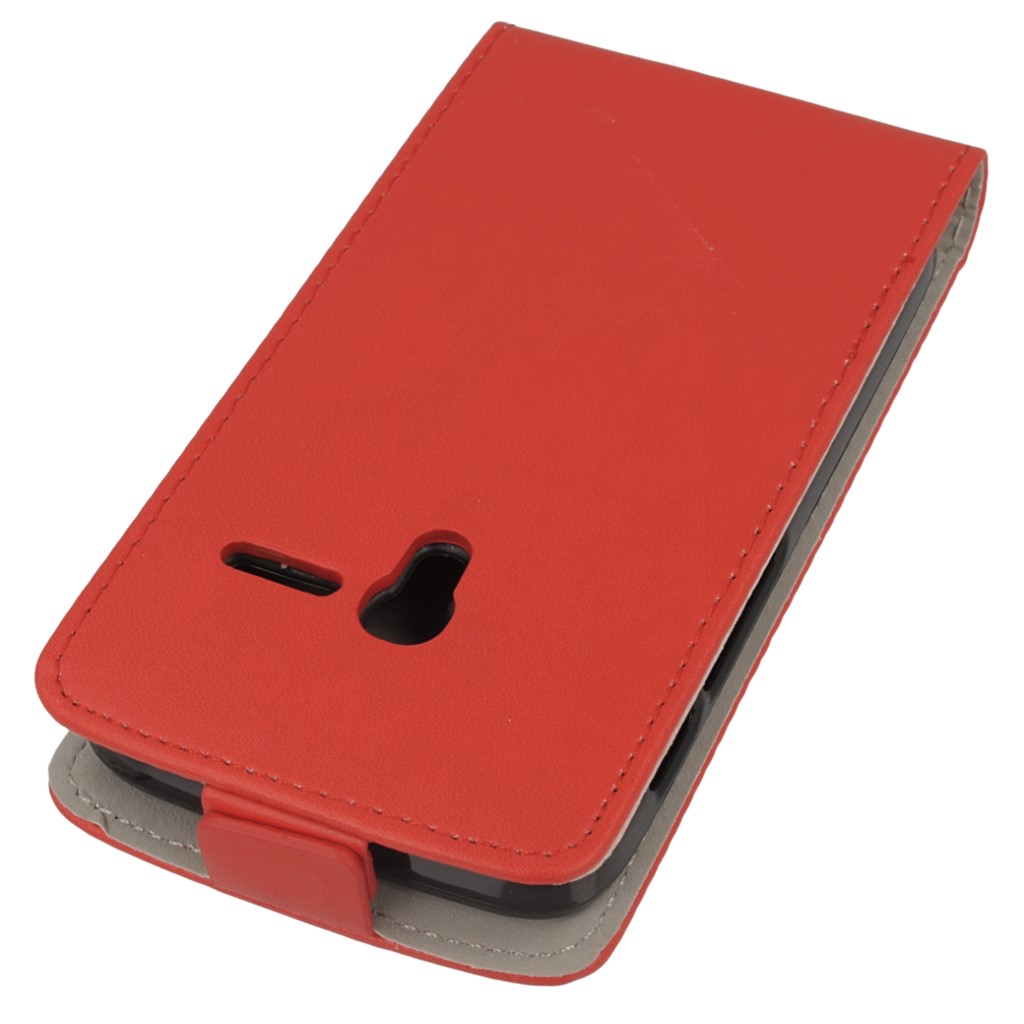 Pokrowiec z klapk na magnes Prestige Slim Flexi czerwony ALCATEL One Touch Pixi 3 4.0 cala / 4
