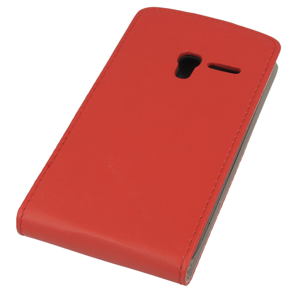 Pokrowiec z klapk na magnes Prestige Slim Flexi czerwony ALCATEL One Touch Pixi 3 4.0 cala / 5