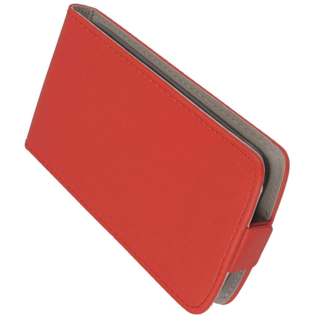 Pokrowiec z klapk na magnes Prestige Slim Flexi czerwony ALCATEL One Touch Pixi 3 4.0 cala / 8