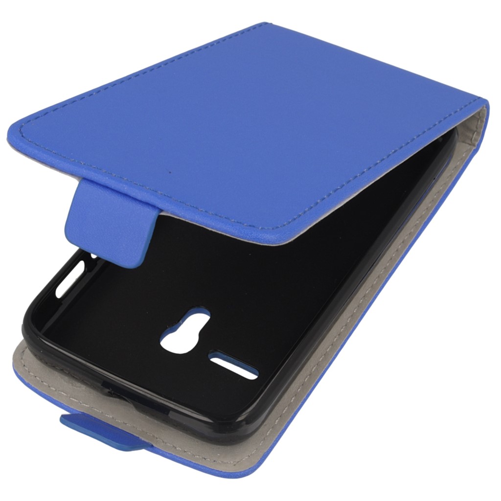 Pokrowiec z klapk na magnes Prestige Slim Flexi niebieski ALCATEL One Touch Pixi 3 4.0 cala