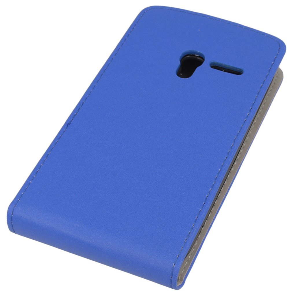 Pokrowiec z klapk na magnes Prestige Slim Flexi niebieski ALCATEL One Touch Pixi 3 4.0 cala / 4