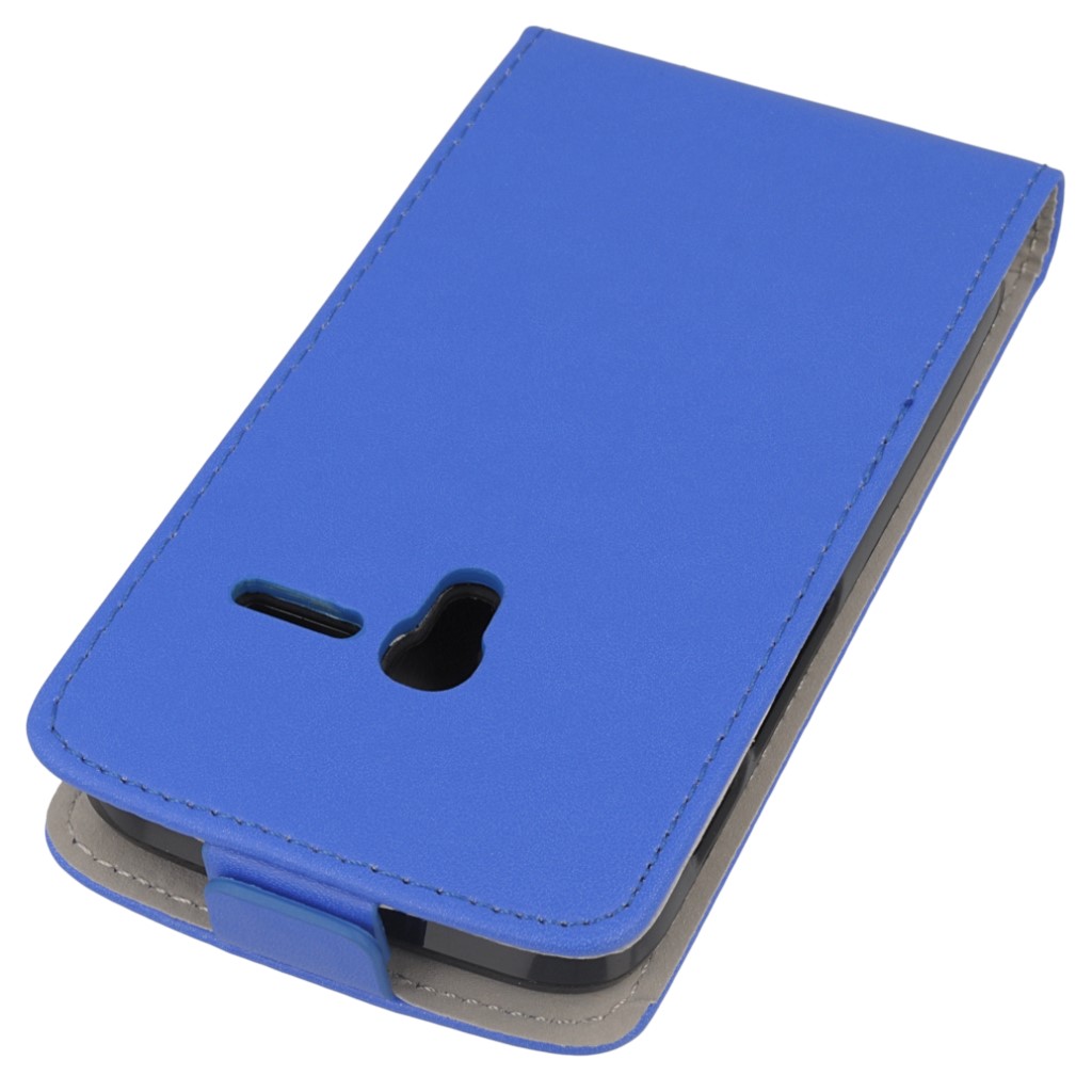 Pokrowiec z klapk na magnes Prestige Slim Flexi niebieski ALCATEL One Touch Pixi 3 4.0 cala / 5