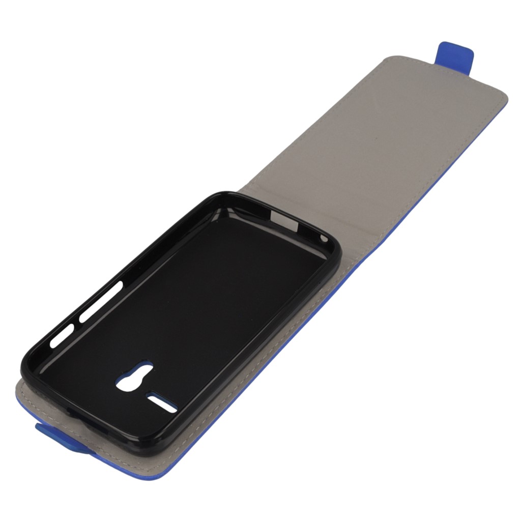Pokrowiec z klapk na magnes Prestige Slim Flexi niebieski ALCATEL One Touch Pixi 3 4.0 cala / 9