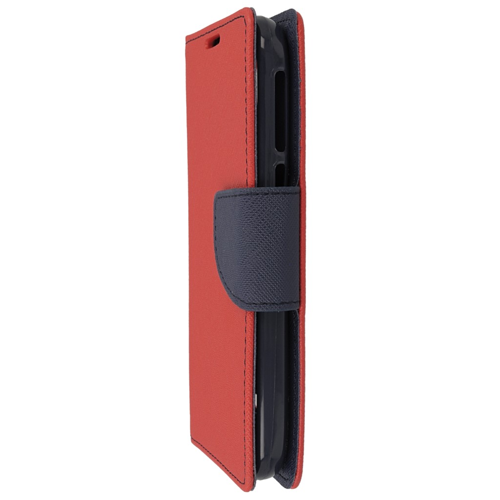 Pokrowiec etui z klapk na magnes Fancy Case czerwono-granatowe ALCATEL One Touch Pop C7 / 6