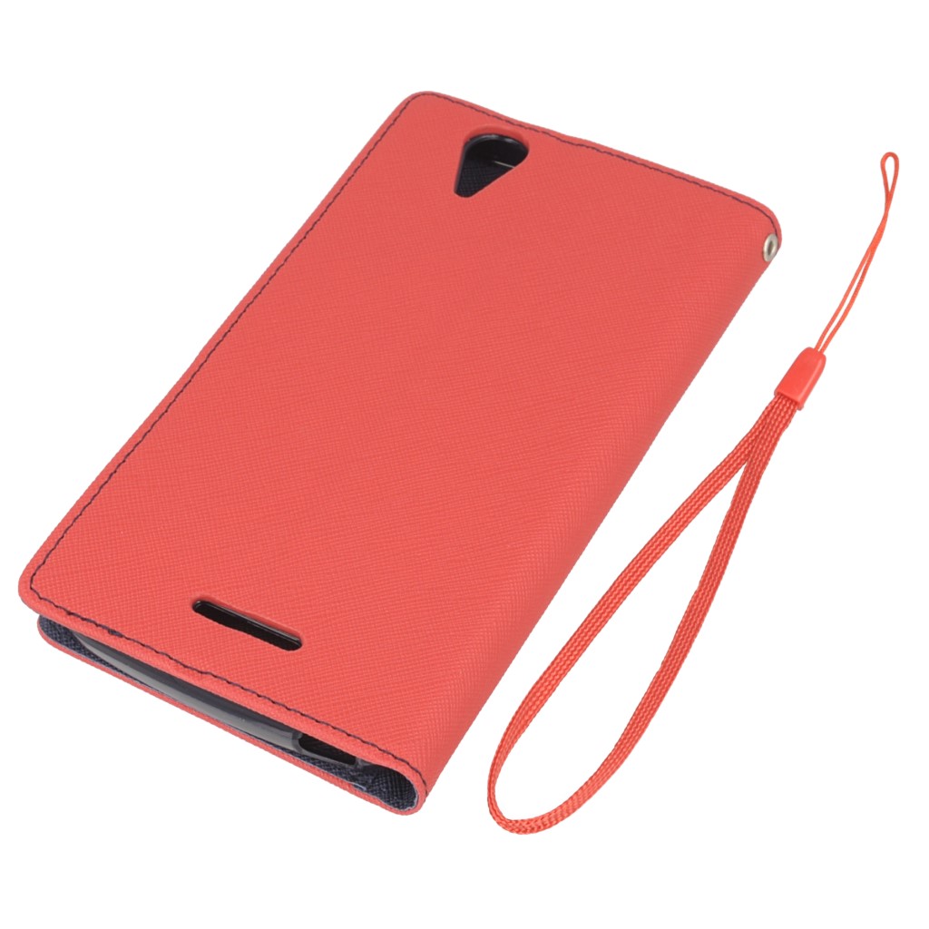 Pokrowiec etui z klapk� na magnes Fancy Case czerwono-granatowe ACER Liquid Z630 / 4