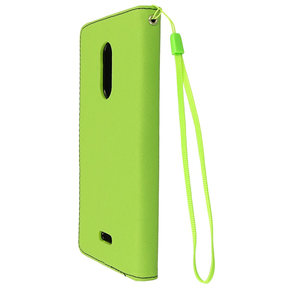 Pokrowiec etui z klapk� na magnes Fancy Case limonkowo-granatowe ALCATEL 3C / 8