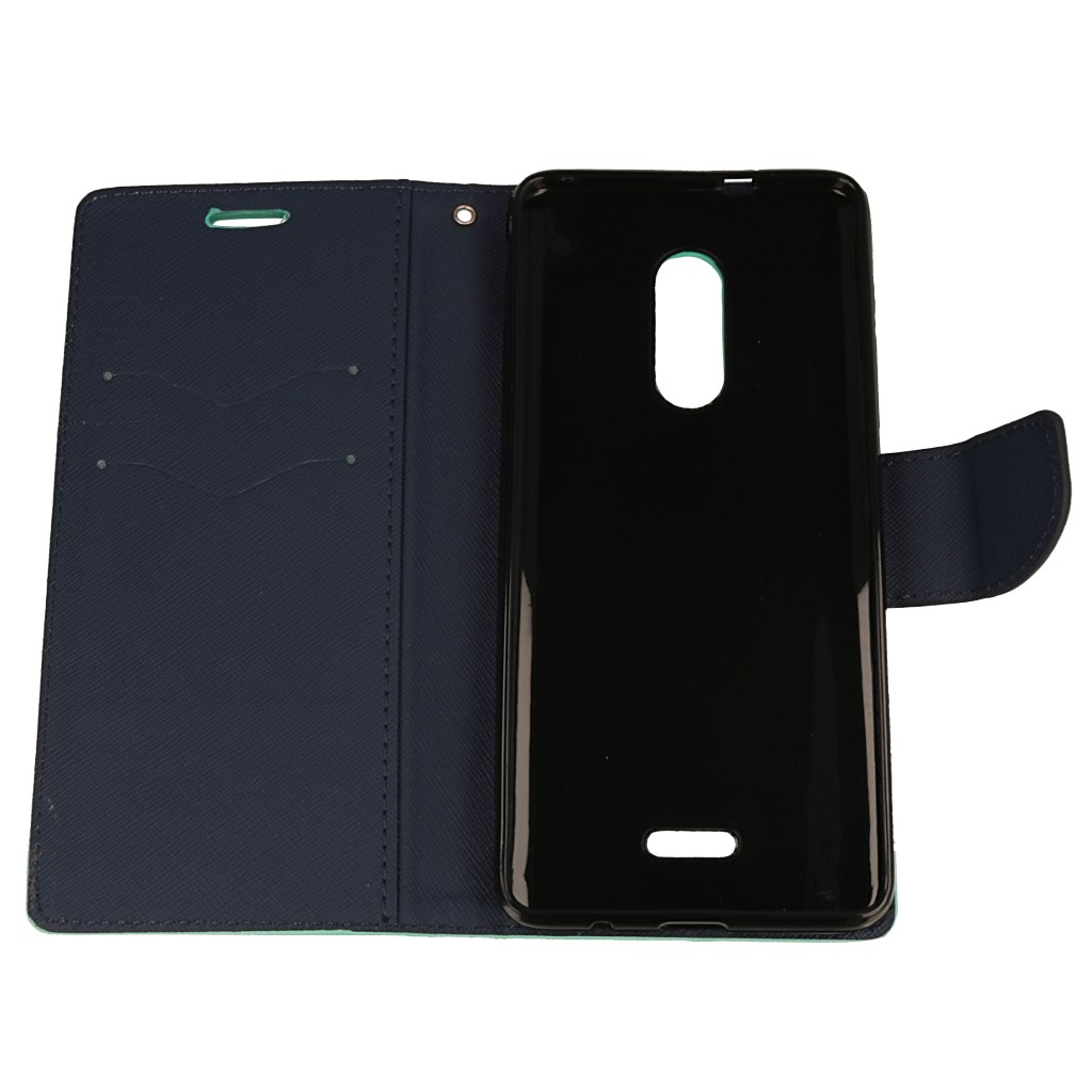 Pokrowiec etui z klapk� na magnes Fancy Case mi�towo-granatowe ALCATEL 3C / 2