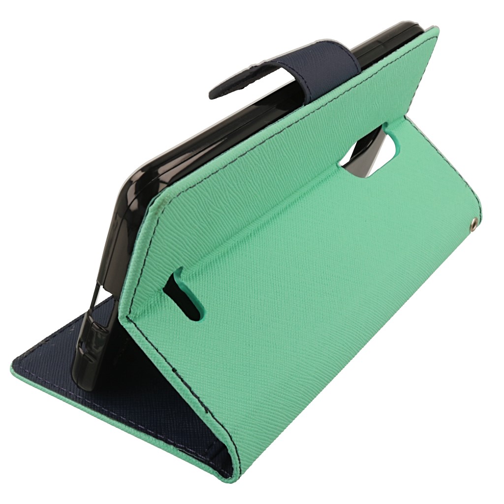 Pokrowiec etui z klapk� na magnes Fancy Case mi�towo-granatowe ALCATEL 3C / 3