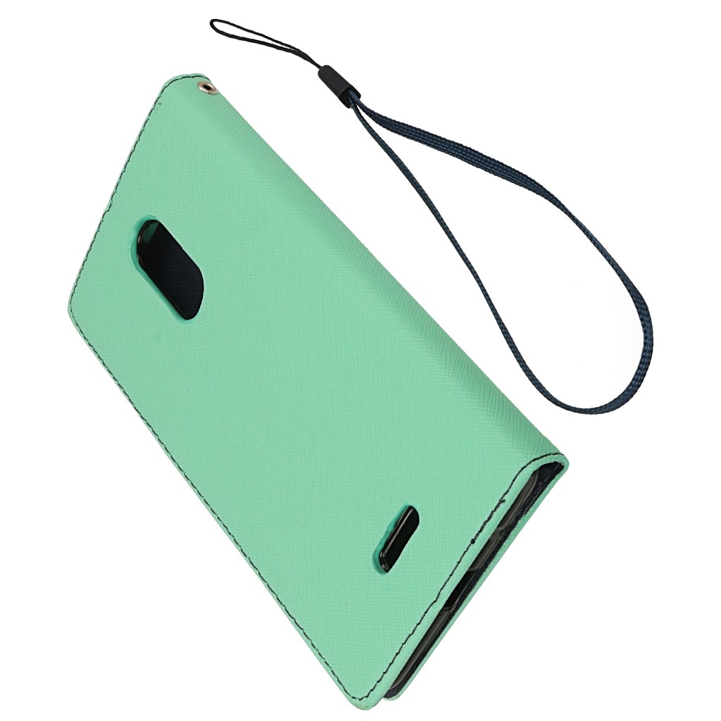 Pokrowiec etui z klapk� na magnes Fancy Case mi�towo-granatowe ALCATEL 3C / 5