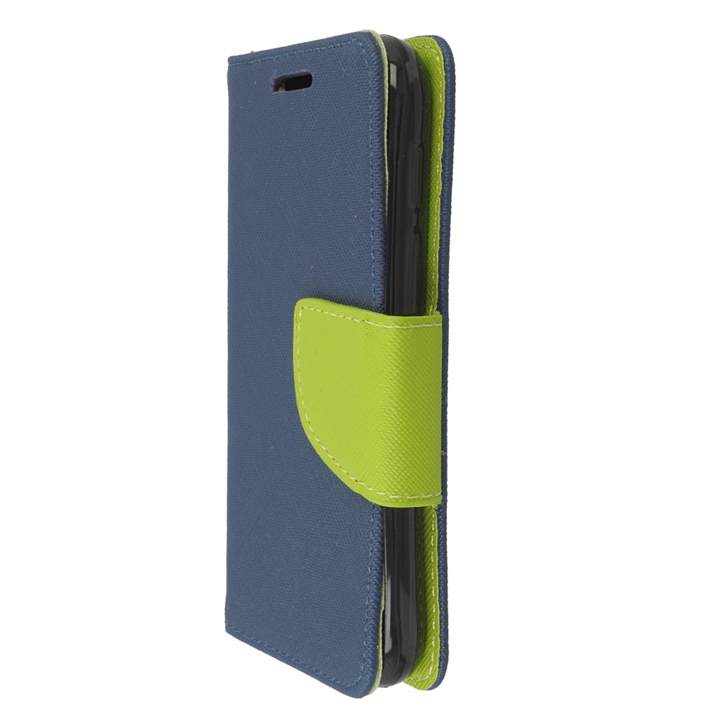 Pokrowiec etui z klapk na magnes Fancy Case granatowo-limonkowe ALCATEL OneTouch Pixi 4 4 cale / 6