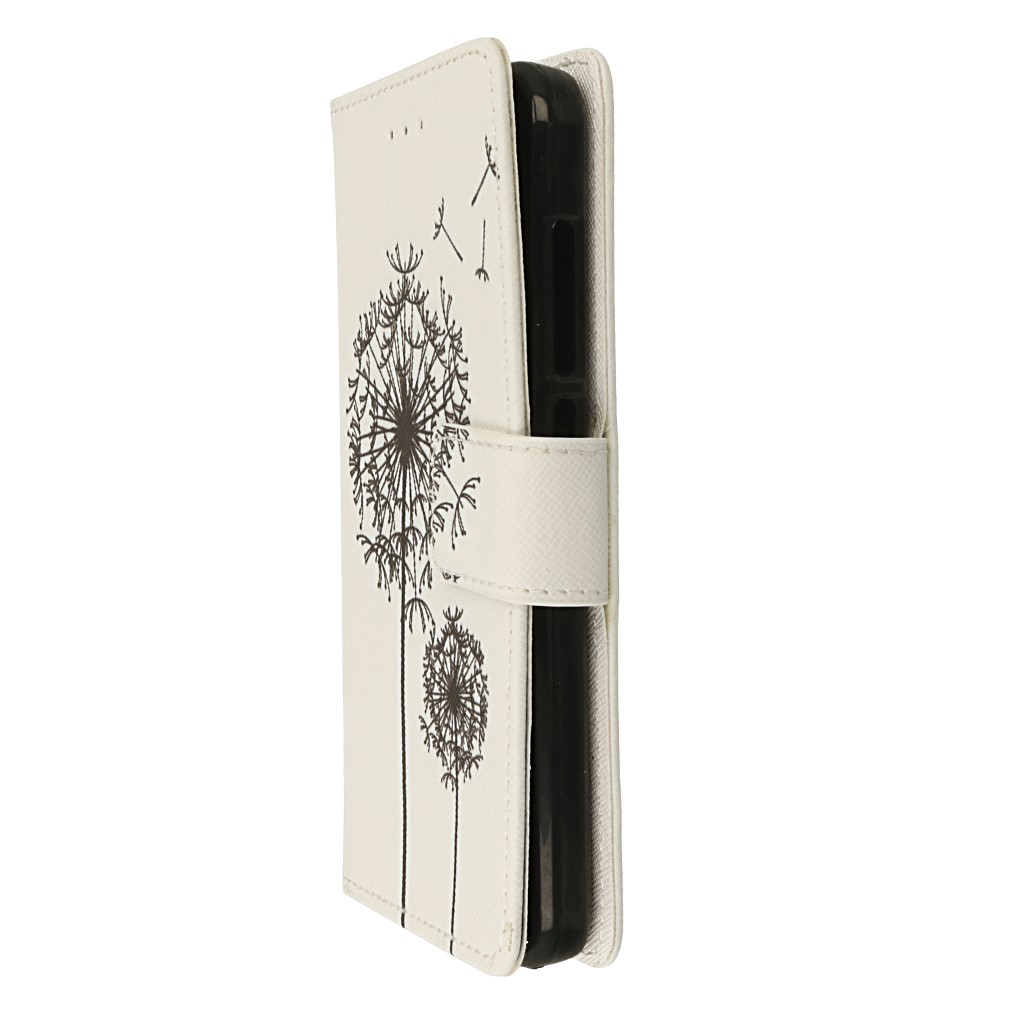 Pokrowiec etui portfelowe Wallet Design Czarne Dmuchawce ALCATEL U5 3G / 4