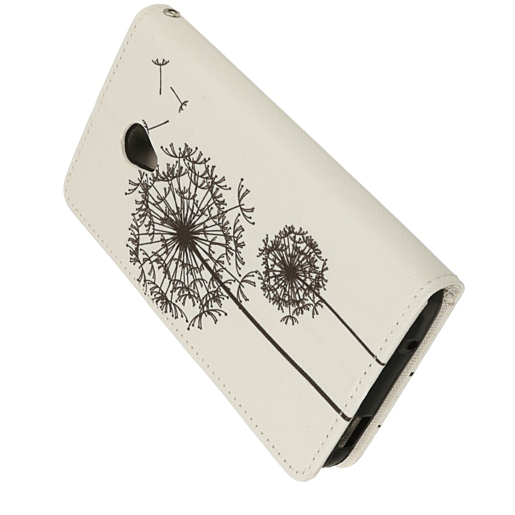 Pokrowiec etui portfelowe Wallet Design Czarne Dmuchawce ALCATEL U5 3G / 5