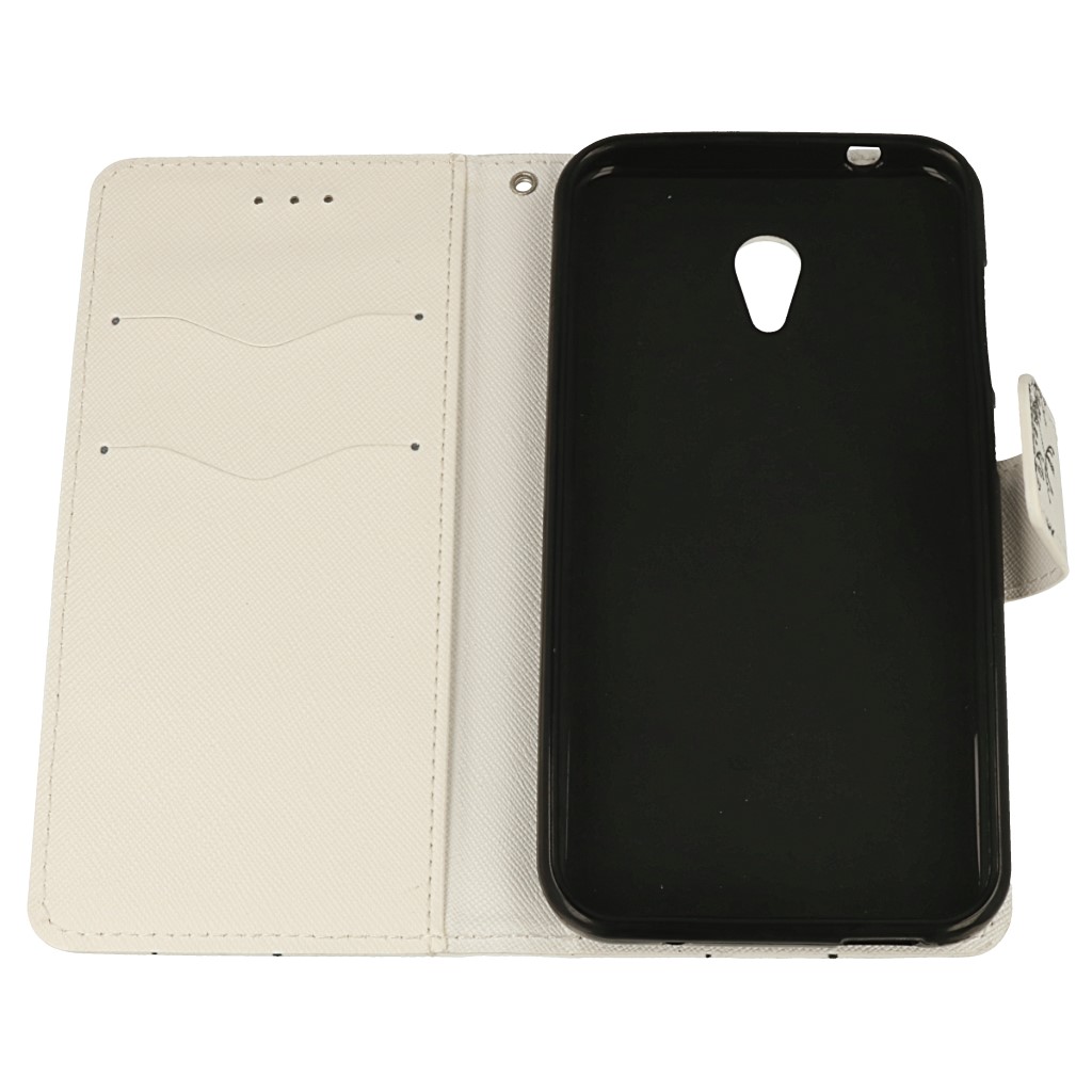 Pokrowiec etui portfelowe Wallet Design Czarne Dmuchawce ALCATEL U5 3G / 6