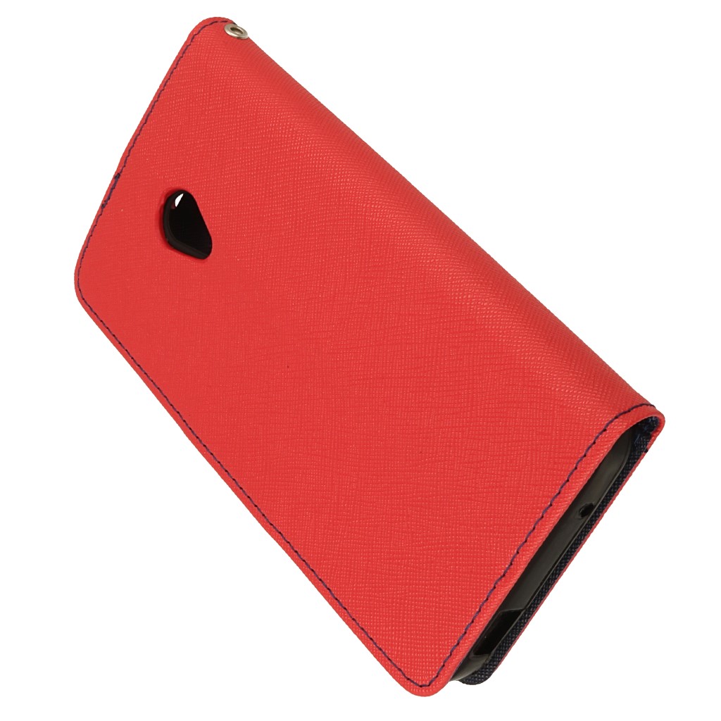 Pokrowiec etui z klapk na magnes Fancy Case czerwono-granatowe ALCATEL U5 3G / 3
