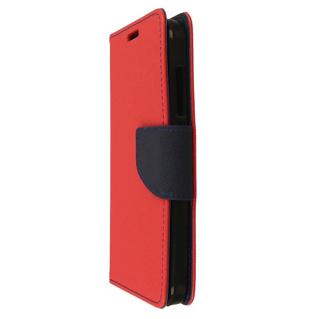 Pokrowiec etui z klapk na magnes Fancy Case czerwono-granatowe ALCATEL U5 3G / 4
