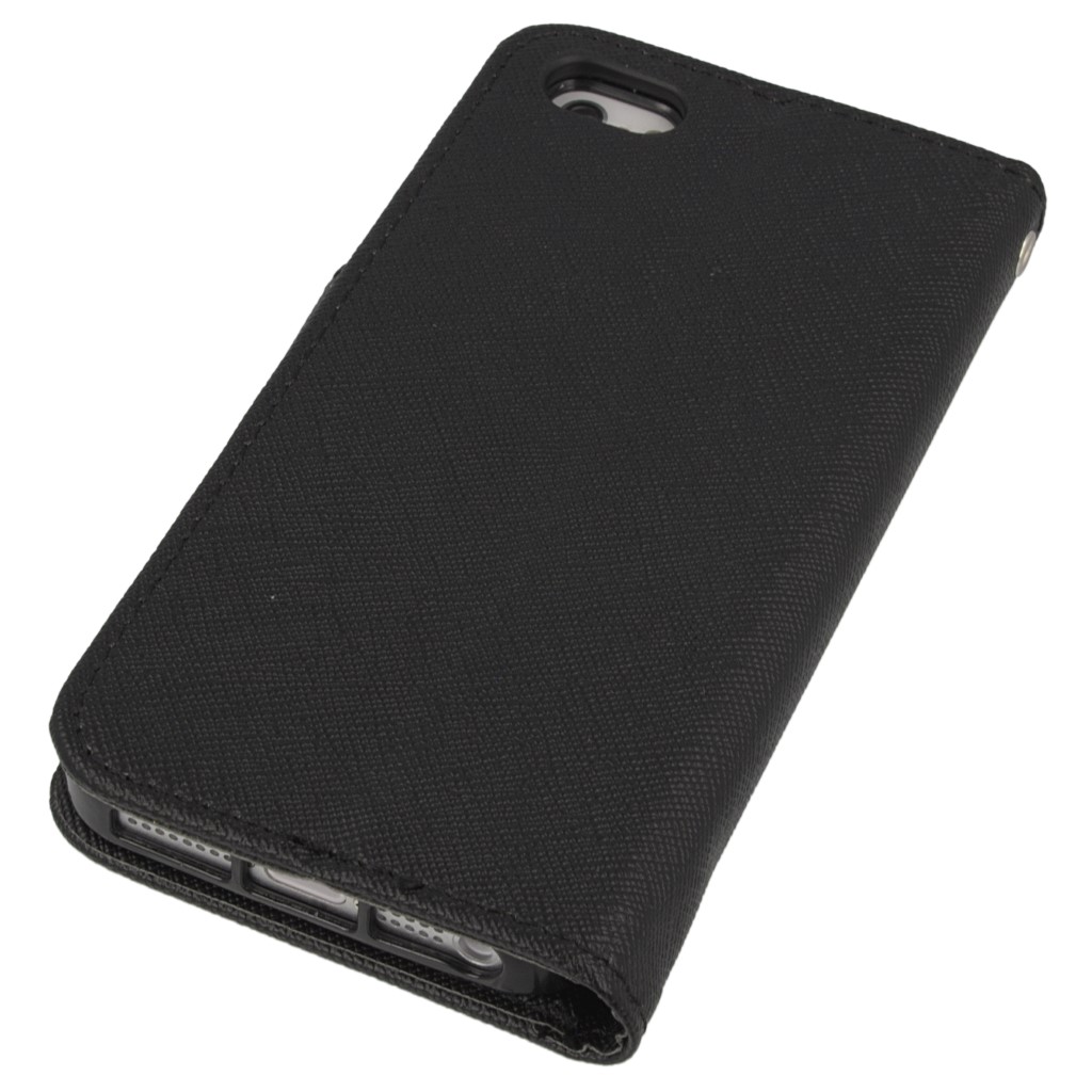 Pokrowiec etui z klapk na magnes Fancy Case czarne APPLE iPhone 5s / 3