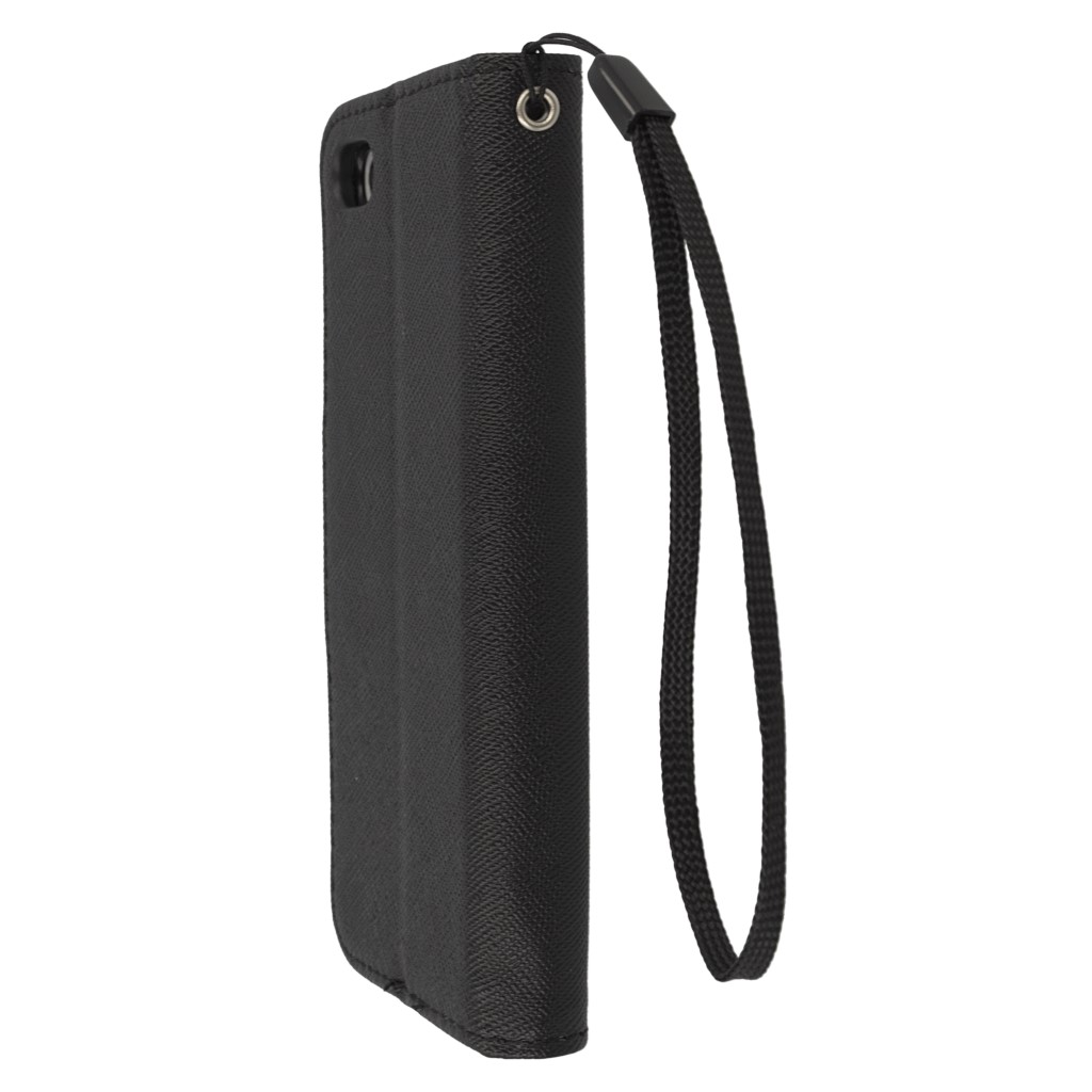 Pokrowiec etui z klapk na magnes Fancy Case czarne APPLE iPhone 5s / 5