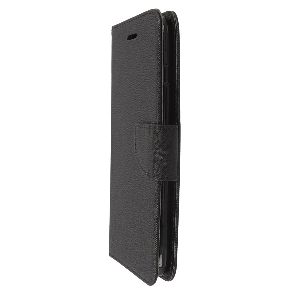 Pokrowiec etui z klapk na magnes Fancy Case czarne APPLE iPhone 7 / 6