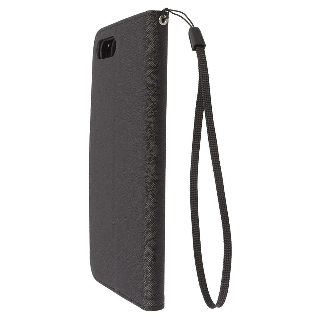 Pokrowiec etui z klapk na magnes Fancy Case czarne APPLE iPhone 7 Plus / 7