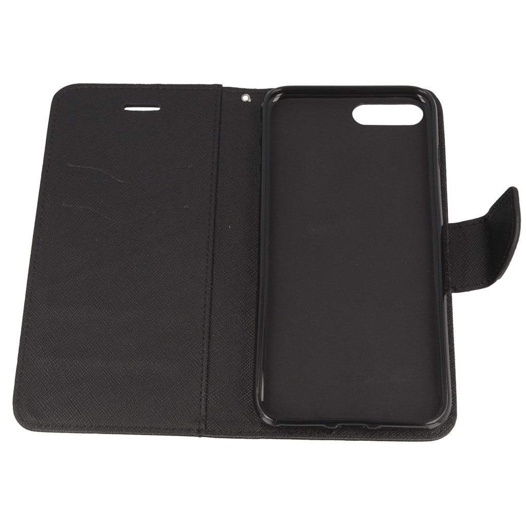 Pokrowiec etui z klapk na magnes Fancy Case czarne APPLE iPhone 7 Plus / 10
