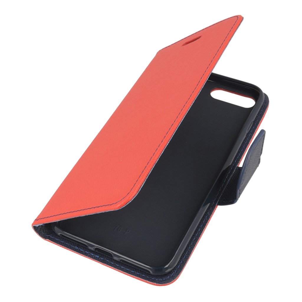 Pokrowiec etui z klapk na magnes Fancy Case czerwono-granatowe APPLE iPhone 8