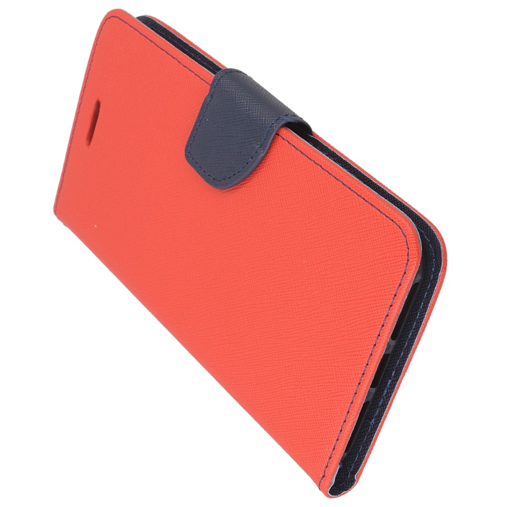 Pokrowiec etui z klapk na magnes Fancy Case czerwono-granatowe APPLE iPhone 8 / 5