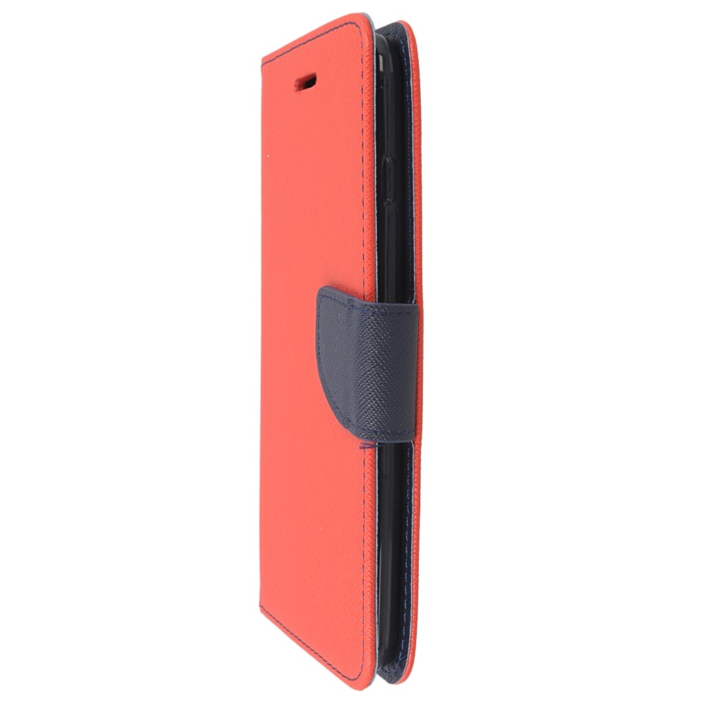 Pokrowiec etui z klapk na magnes Fancy Case czerwono-granatowe APPLE iPhone 8 / 6