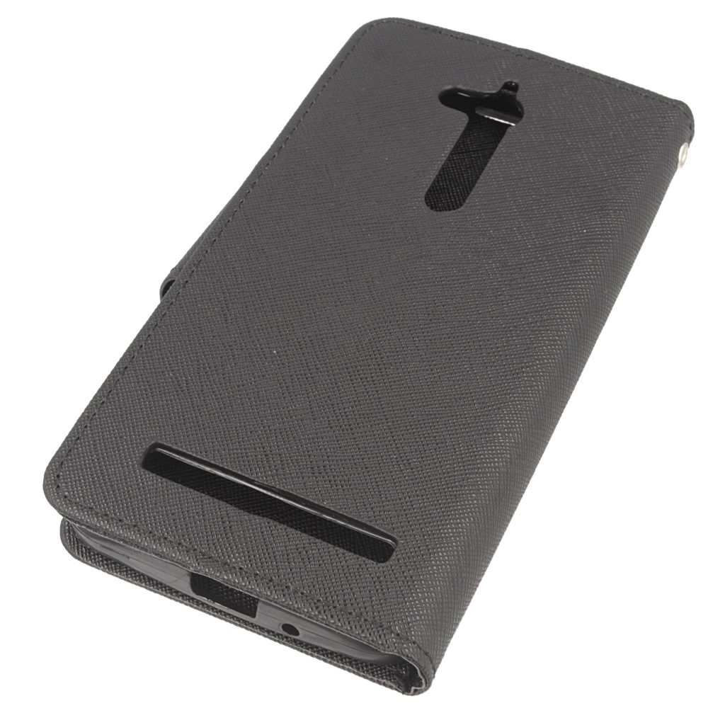 Pokrowiec etui z klapk na magnes Fancy Case czarne ASUS Zenfone Go ZB500KL / 3