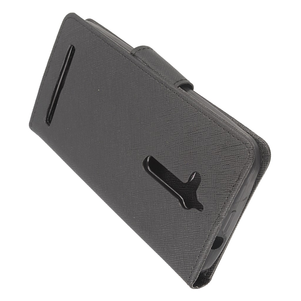 Pokrowiec etui z klapk na magnes Fancy Case czarne ASUS Zenfone Go ZB500KL / 4