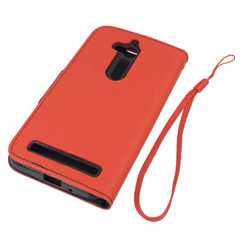 Pokrowiec etui z klapk na magnes Fancy Case czerwono-granatowe ASUS Zenfone Go ZB500KL / 3
