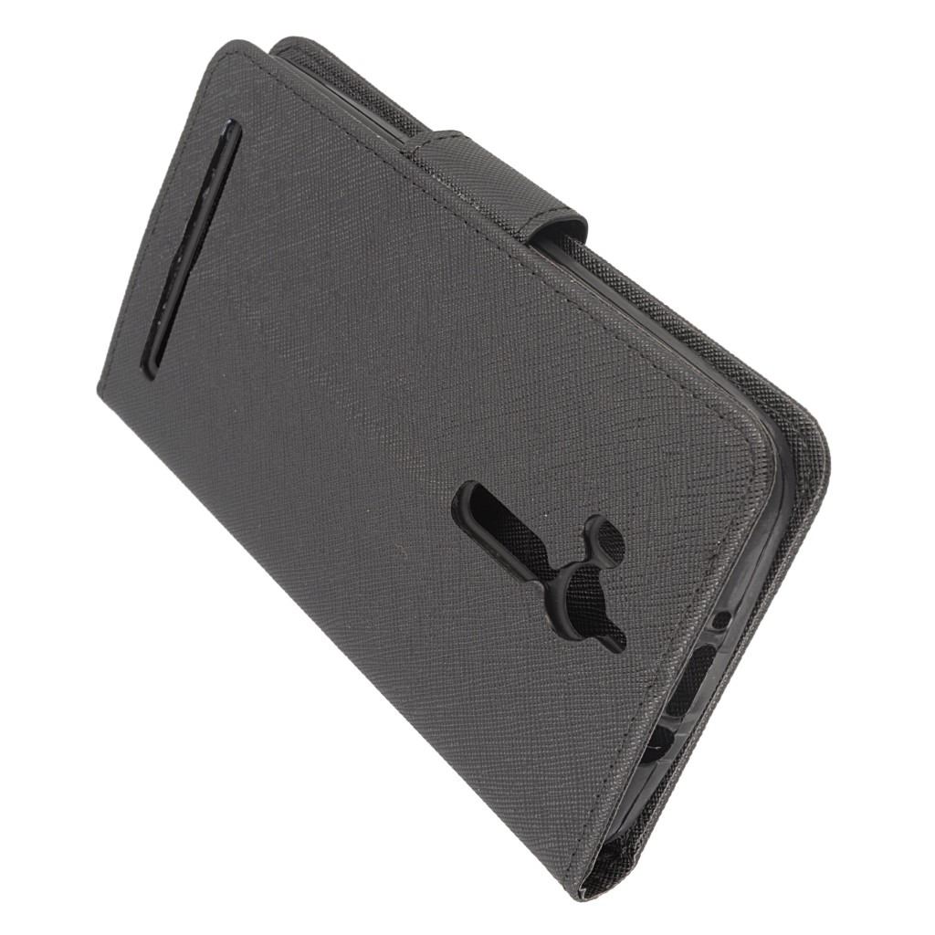 Pokrowiec etui z klapk na magnes Fancy Case czarne ASUS ZenFone Go ZB552KL / 4